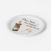 Lieber Weihnachtsmann Champagner Design Pappteller (Schrägansicht)