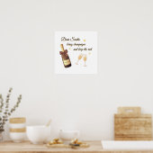 Lieber Weihnachtsmann Champagner-Design Poster (Küche)