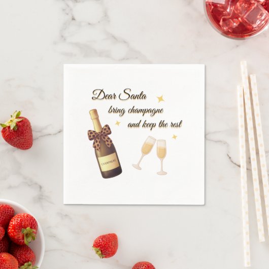 Lieber Weihnachtsmann Champagner Design Serviette (Beispiel)