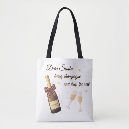 Lieber Weihnachtsmann Champagner-Design Tasche (Vorderseite)