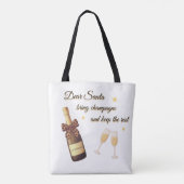 Lieber Weihnachtsmann Champagner-Design Tasche (Rückseite)