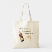 Lieber Weihnachtsmann Champagner-Design Tragetasche (Rückseite)