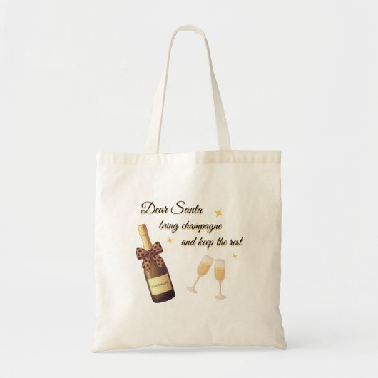 Lieber Weihnachtsmann Champagner-Design Tragetasche (Vorne)