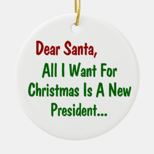 Lieber Weihnachtsmann, das einzige, was ich zu Wei Keramikornament