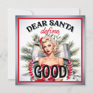 Lieber Weihnachtsmann Definiere Gute Retro Pinup D Feiertagskarte
