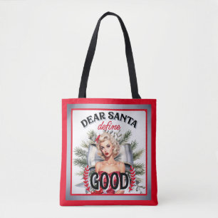 Lieber Weihnachtsmann Definiere Gute Retro Pinup D Tasche