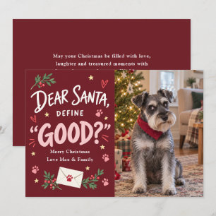 Lieber Weihnachtsmann definiere guten Hund Foto We Feiertagskarte