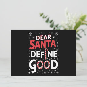Lieber Weihnachtsmann definiere gutes Weihnachtsfe Feiertagskarte