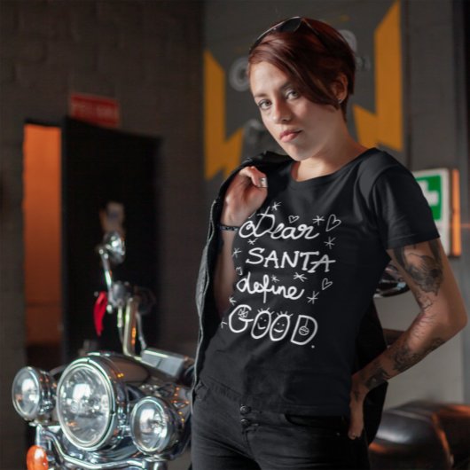 Lieber Weihnachtsmann definieren gute weiße Schrif T-Shirt