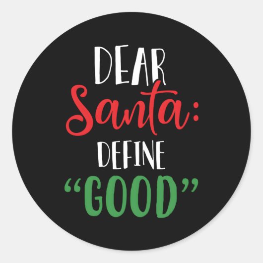 Lieber Weihnachtsmann definieren kann ich erklären Runder Aufkleber (Vorderseite)
