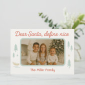 Lieber Weihnachtsmann definieren Schöne Weihnachts Feiertagskarte (Stehend Vorderseite)