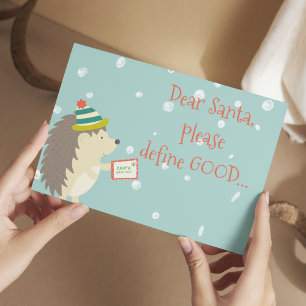 Lieber Weihnachtsmann, definieren Sie Gut! Weihnac Postkarte
