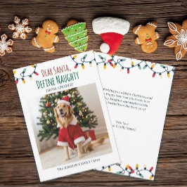 Lieber Weihnachtsmann definiert Naughty Funny Dog  Feiertagskarte