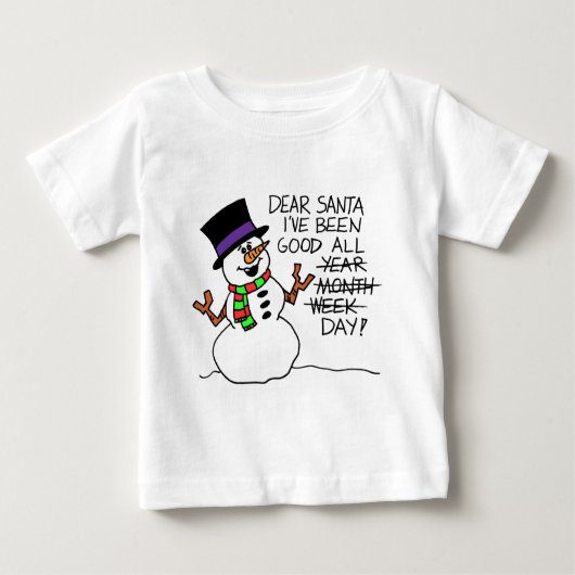 Lieber Weihnachtsmann den ganzen Tag Baby T-shirt (Vorderseite)