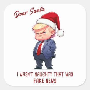 Lieber Weihnachtsmann, Donald Trump Lustiger Weihn Quadratischer Aufkleber