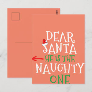 Lieber Weihnachtsmann, er ist das unheimlich passe Postkarte