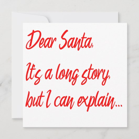 Lieber Weihnachtsmann, es ist eine lange Geschicht Karte (Vorderseite)