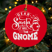 Lieber Weihnachtsmann, es war das Gnome-Foto Keramik Ornament