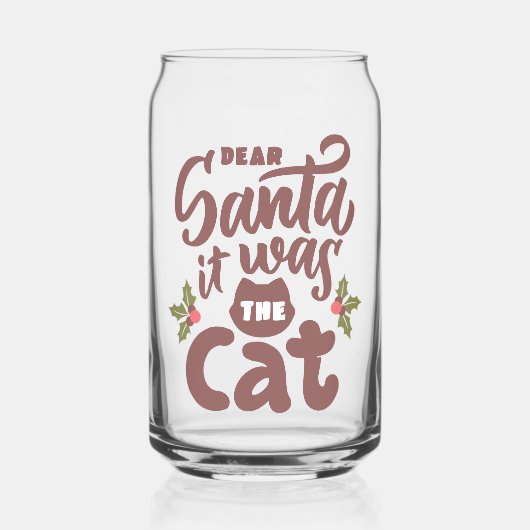 Lieber Weihnachtsmann, es war das Katzendesign Dosenglas (Vorderseite)