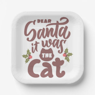 Lieber Weihnachtsmann, es war das Katzendesign Pappteller