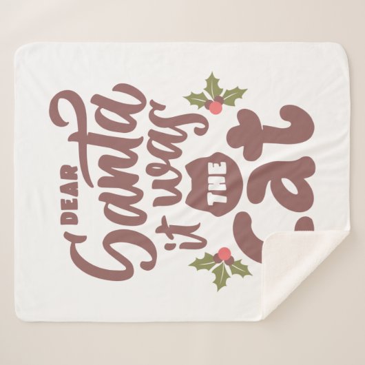 Lieber Weihnachtsmann, es war das Katzendesign Sherpadecke (Vorderseite (Horizontal))