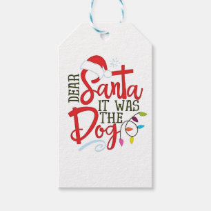 Lieber Weihnachtsmann, es war der Hund, lustig Geschenkanhänger