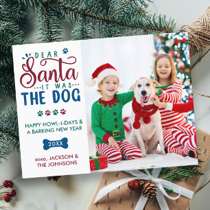 Lieber Weihnachtsmann, es war der Hund Lustige Kin Postkarte