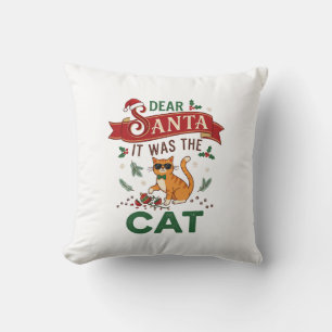 Lieber Weihnachtsmann Es War Katze Orange Weihnach Kissen