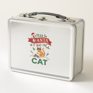 Lieber Weihnachtsmann Es War Katze Orange Weihnach Metall Brotdose