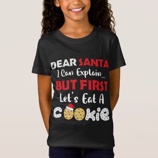 Lieber Weihnachtsmann essen Ein Keks Funny Christm T-Shirt (Vorderseite)