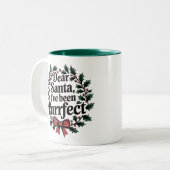 Lieber Weihnachtsmann, Funny Christmas Cat Lover T Zweifarbige Tasse (Vorderseite Links)