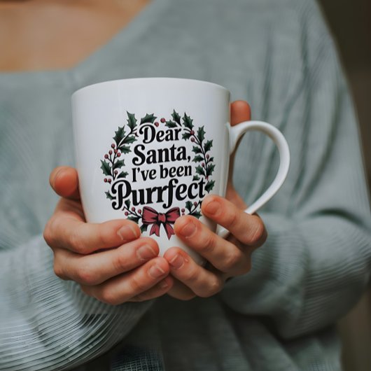 Lieber Weihnachtsmann, Funny Christmas Cat Lover T Zweifarbige Tasse