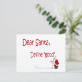 Lieber Weihnachtsmann... gut definieren? Feiertagspostkarte (Stehend Vorderseite)