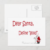 Lieber Weihnachtsmann... gut definieren? Feiertagspostkarte (Vorne/Hinten)