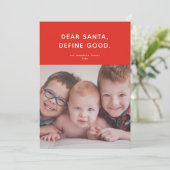 Lieber Weihnachtsmann, gut definieren. Niedliches Feiertagskarte (Stehend Vorderseite)