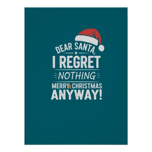 Lieber Weihnachtsmann, ich bereue nichts Poster (Vorderseite)