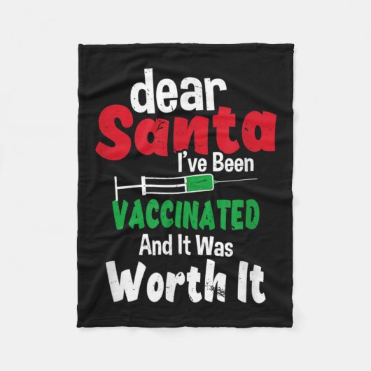 Lieber Weihnachtsmann, ich bin geimpft worden und Fleecedecke (Vorderseite)