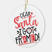 Lieber Weihnachtsmann, ich Got Gerahmt | Custom Fo Keramik Ornament (Links)