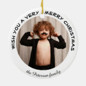 Lieber Weihnachtsmann, ich Got Gerahmt | Custom Fo Keramik Ornament (Hinten)