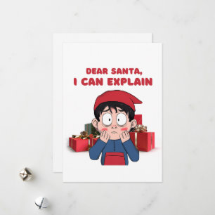 Lieber Weihnachtsmann, ich kann das schuldbewusste Feiertagskarte