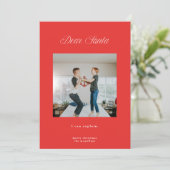 Lieber Weihnachtsmann, ich kann die rote Weihnacht Einladung (Stehend Vorderseite)