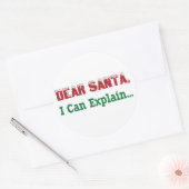 Lieber Weihnachtsmann, ich kann erklären... Runder Aufkleber (Umschlag)