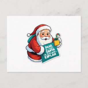 Lieber Weihnachtsmann, ich kann es erklären... Feiertagspostkarte