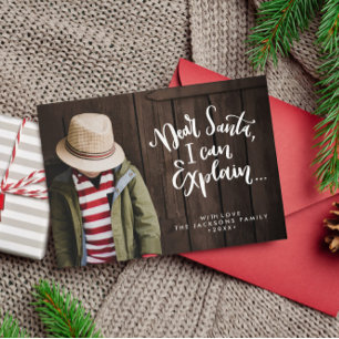 Lieber Weihnachtsmann, ich kann es erklären Lustig Postkarte