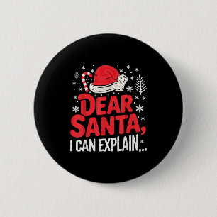 Lieber Weihnachtsmann, ich kann lustige christlich Button