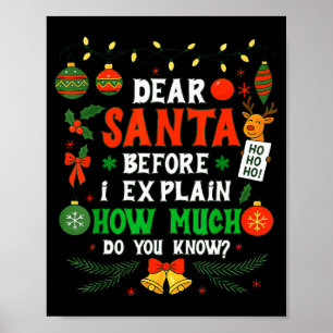 Lieber Weihnachtsmann, ich kann lustige Weihnachte Poster