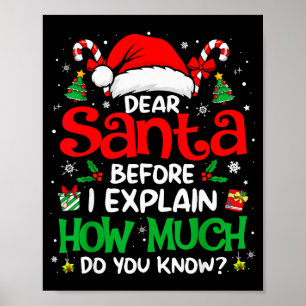 Lieber Weihnachtsmann, ich kann lustige Weihnachte Poster