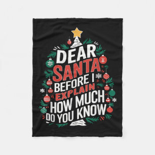 Lieber Weihnachtsmann ich kann lustige Weihnachts- Fleecedecke