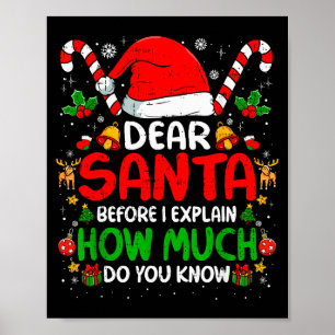 Lieber Weihnachtsmann ich kann lustige Weihnachts- Poster