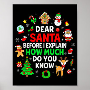 Lieber Weihnachtsmann, ich kann lustige Weihnachts Poster